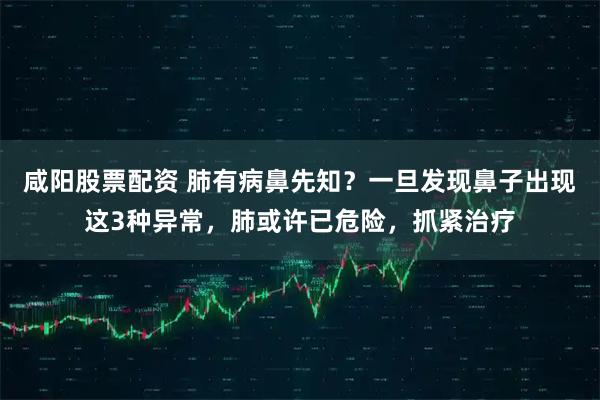 咸阳股票配资 肺有病鼻先知？一旦发现鼻子出现这3种异常，肺或许已危险，抓紧治疗